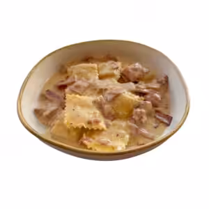 Ravioli a la carbonara Cremosa